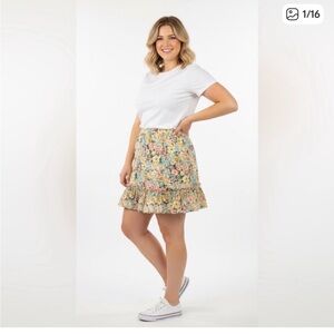 Solitaire A-Line Floral Skirt - Multicolor